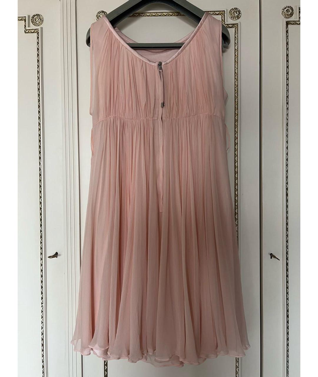 DOLCE&GABBANA Розовое шелковое коктейльное платье, фото 2