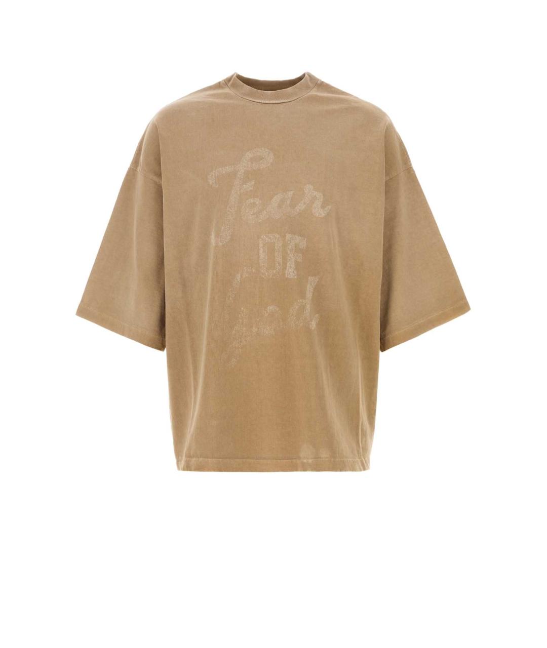 FEAR OF GOD Бежевая хлопковая футболка, фото 1