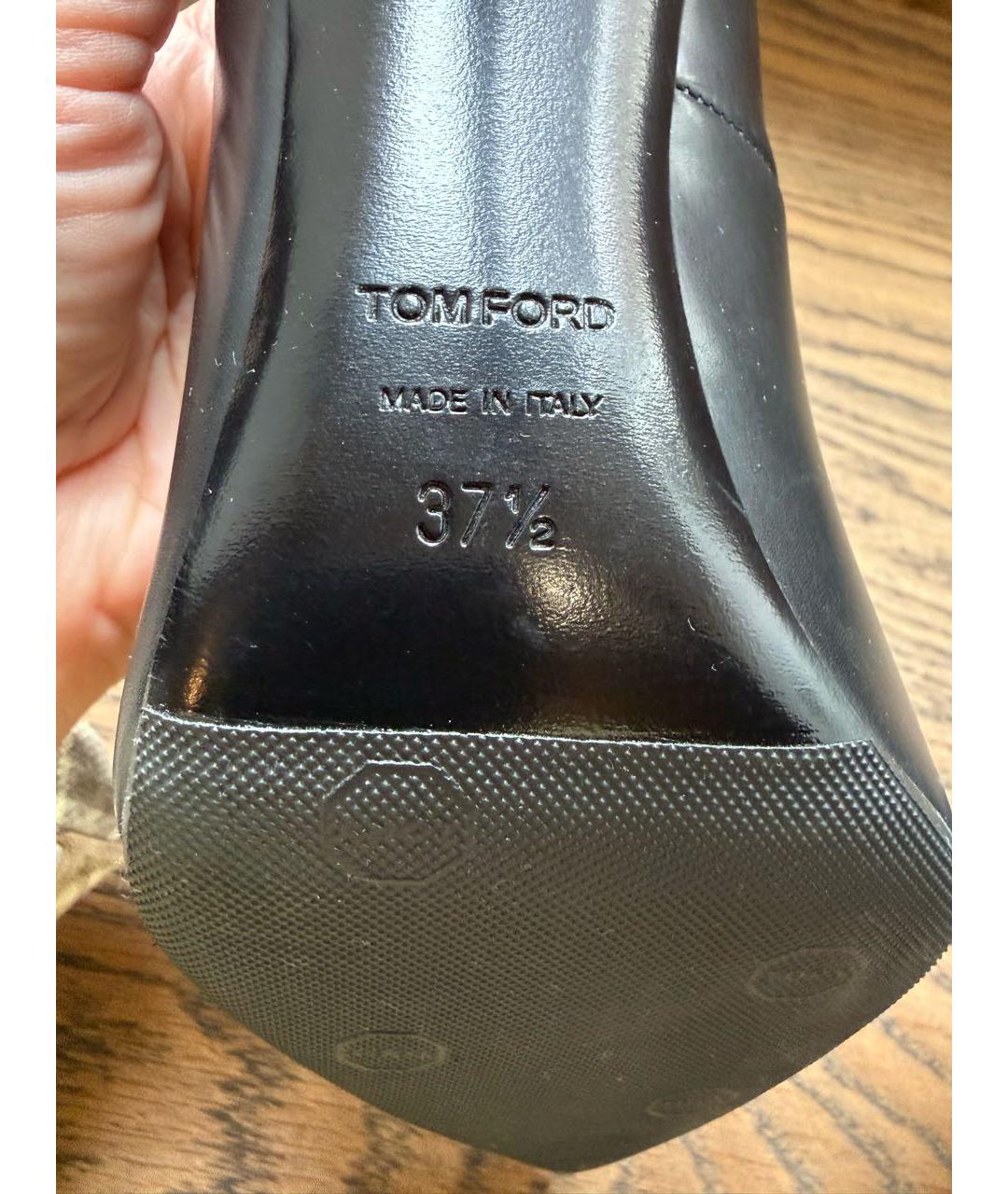 TOM FORD Черные кожаные туфли, фото 4