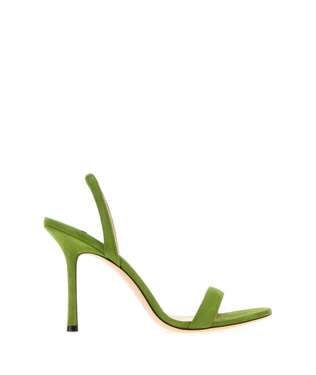 JIMMY CHOO Зеленые замшевые босоножки, фото 1