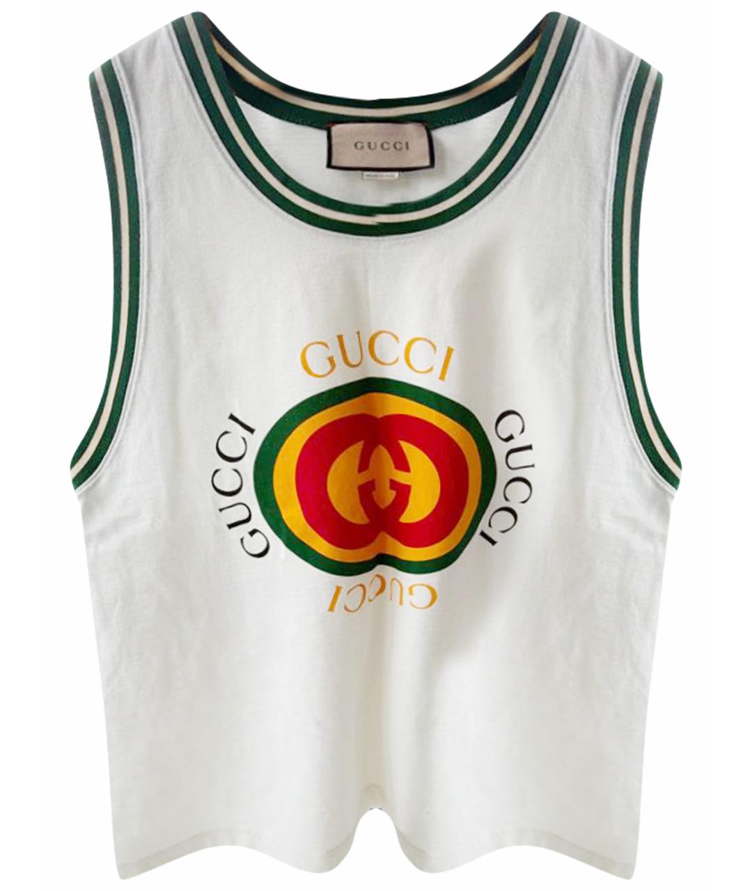 GUCCI Белая хлопковая майка, фото 1