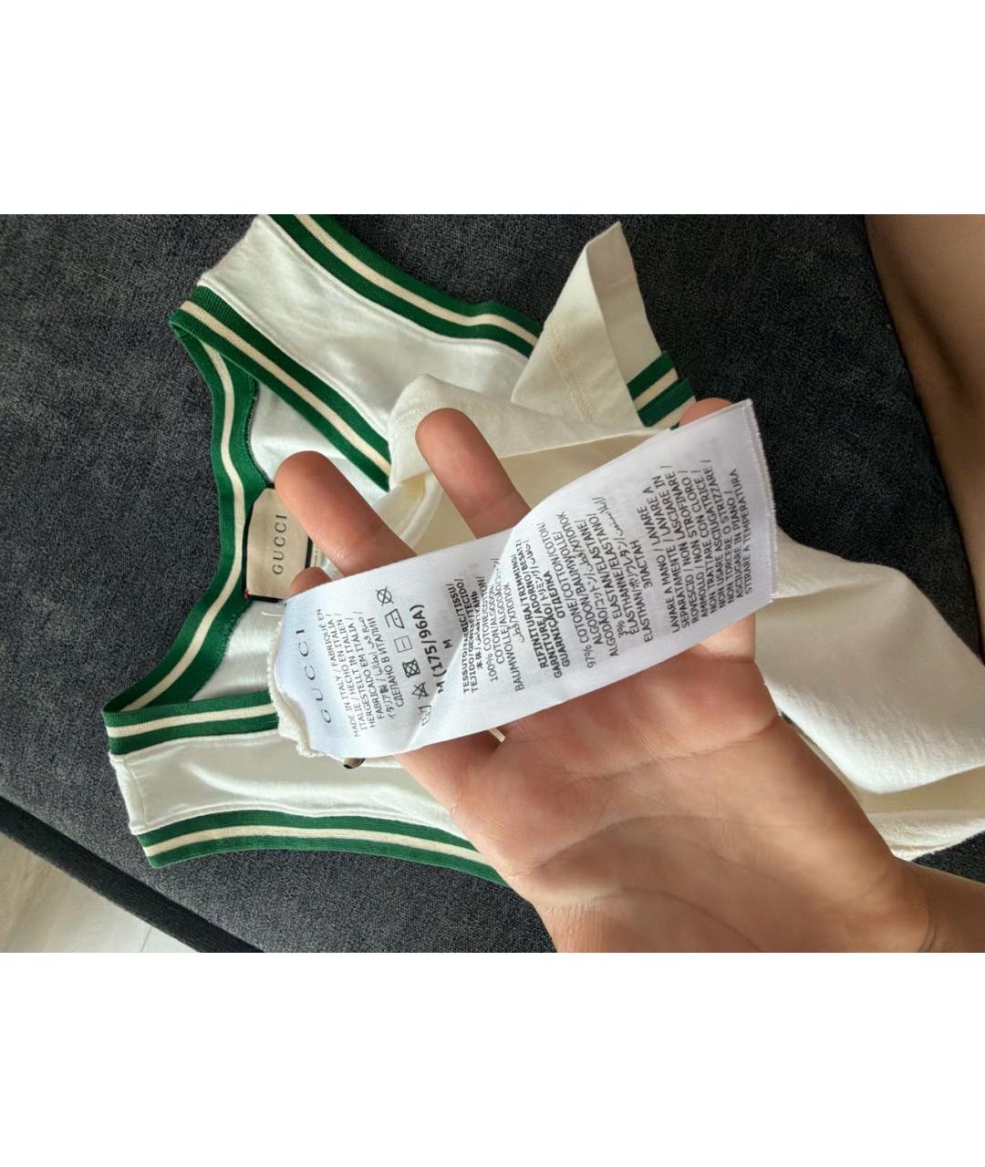 GUCCI Белая хлопковая майка, фото 4