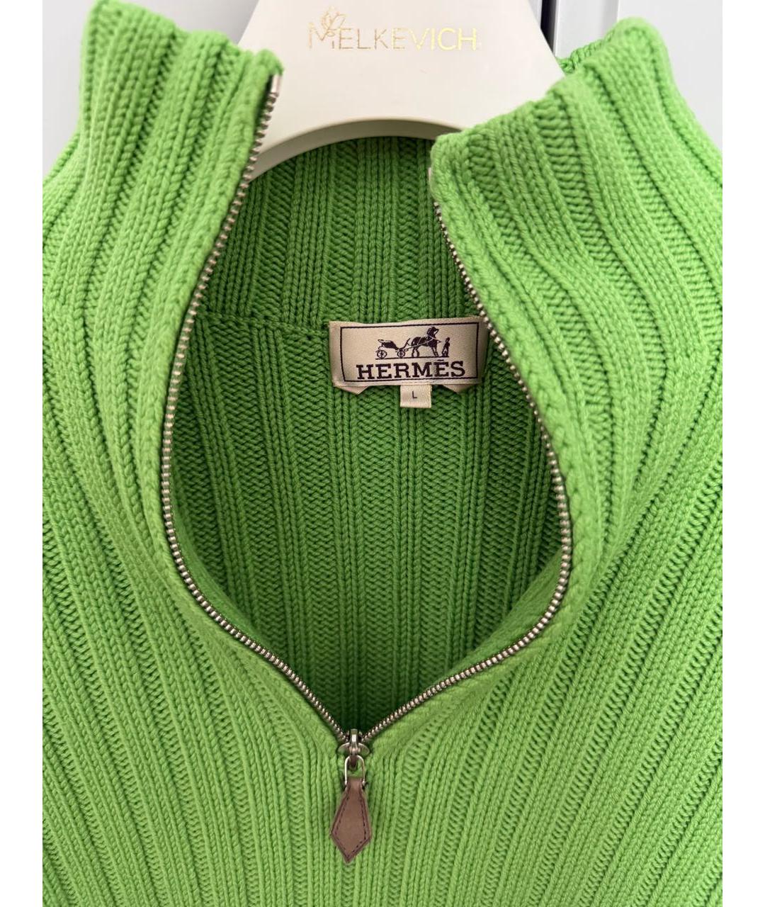 HERMES Зеленый шерстяной джемпер / свитер, фото 3