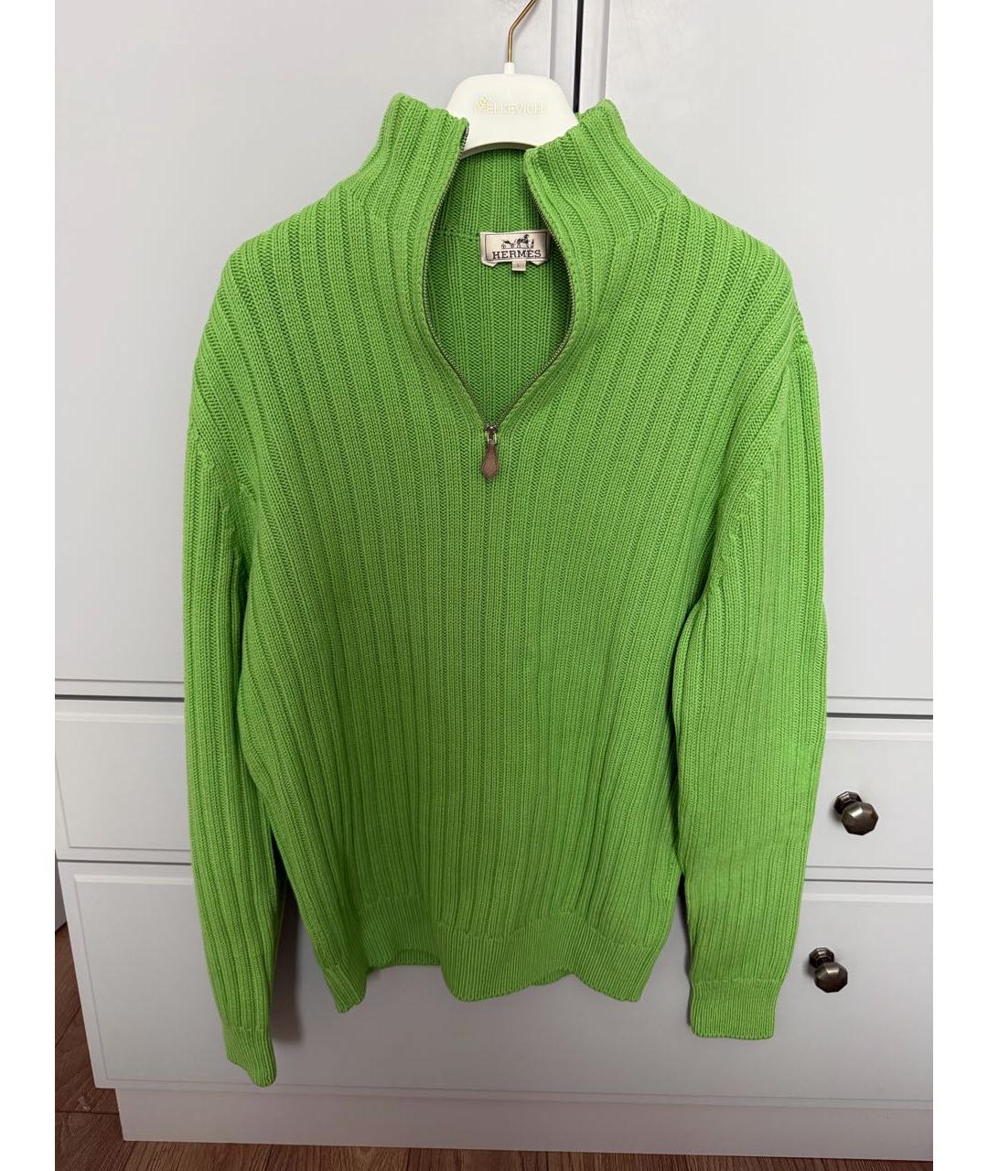 HERMES Зеленый шерстяной джемпер / свитер, фото 6
