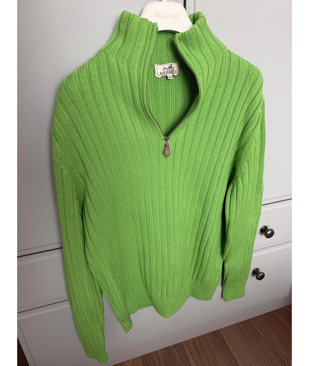 HERMES Зеленый шерстяной джемпер / свитер, фото 7