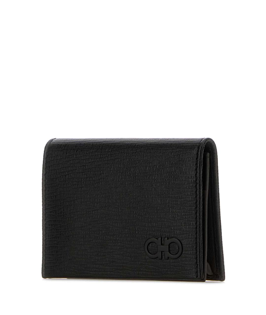 FERRAGAMO Черный кожаный кошелек, фото 2