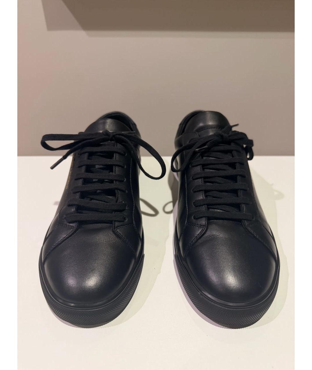 SAINT LAURENT Черные кожаные кеды, фото 2