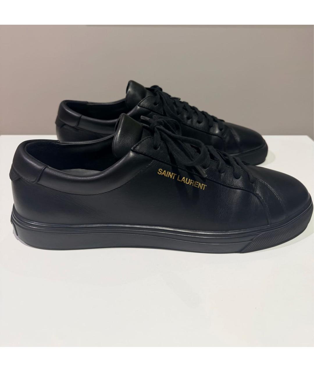 SAINT LAURENT Черные кожаные кеды, фото 9