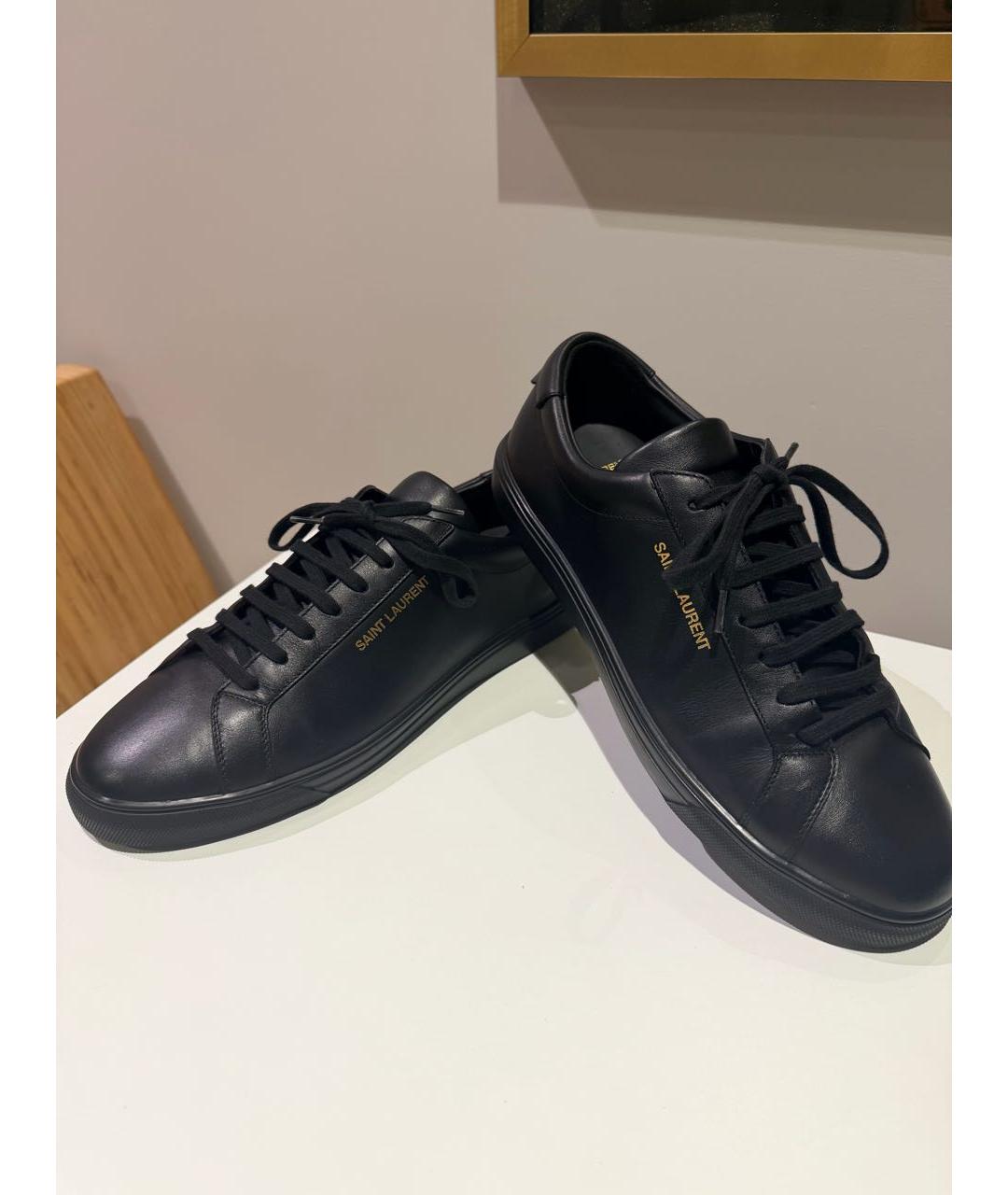 SAINT LAURENT Черные кожаные кеды, фото 6