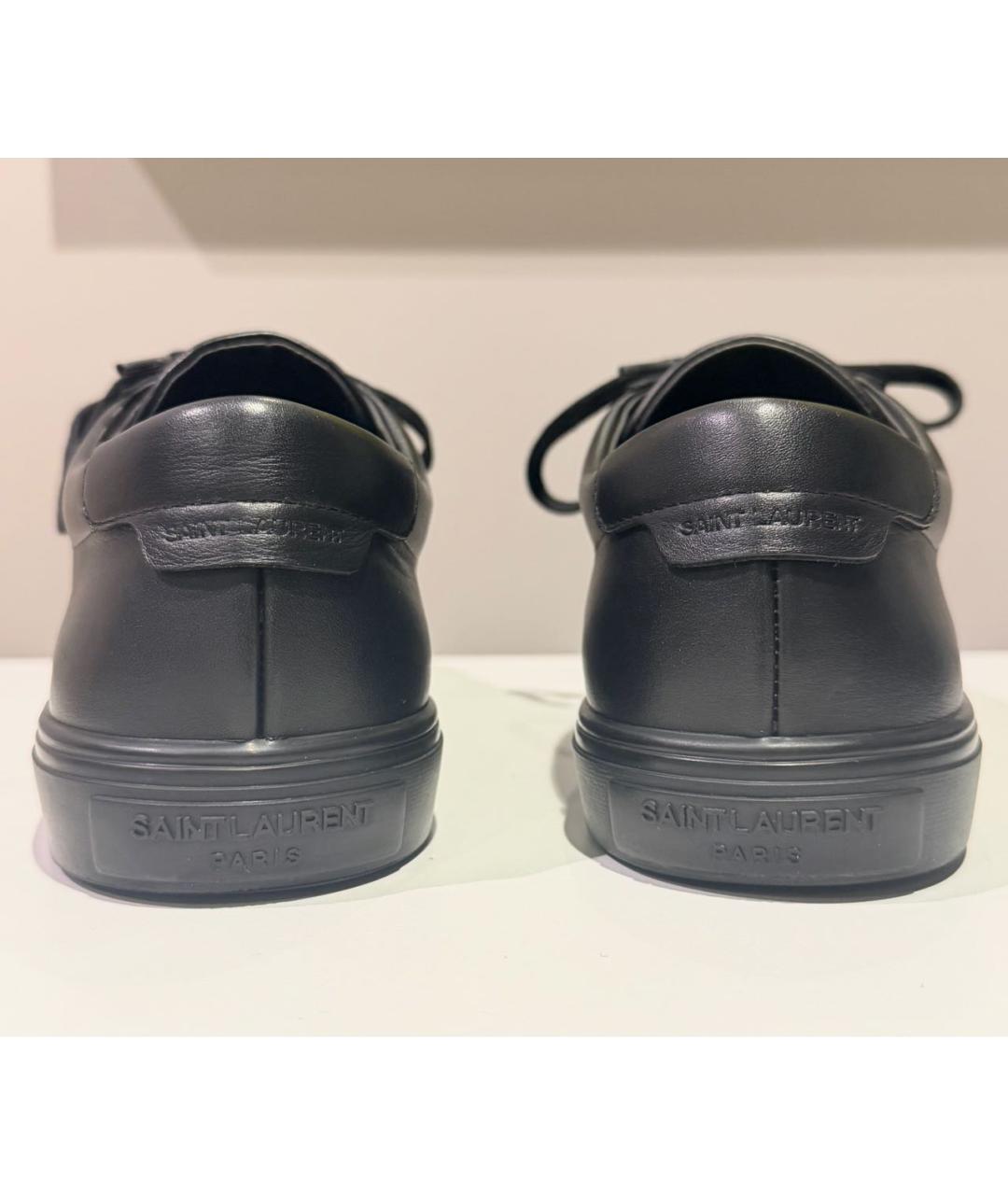 SAINT LAURENT Черные кожаные кеды, фото 4