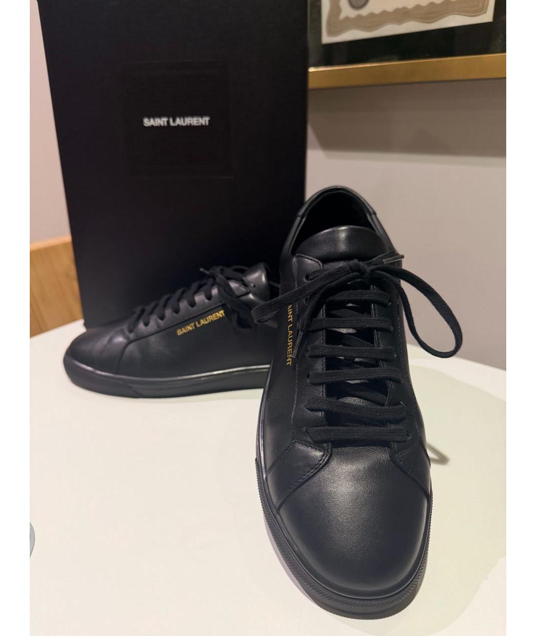 SAINT LAURENT Черные кожаные кеды, фото 5