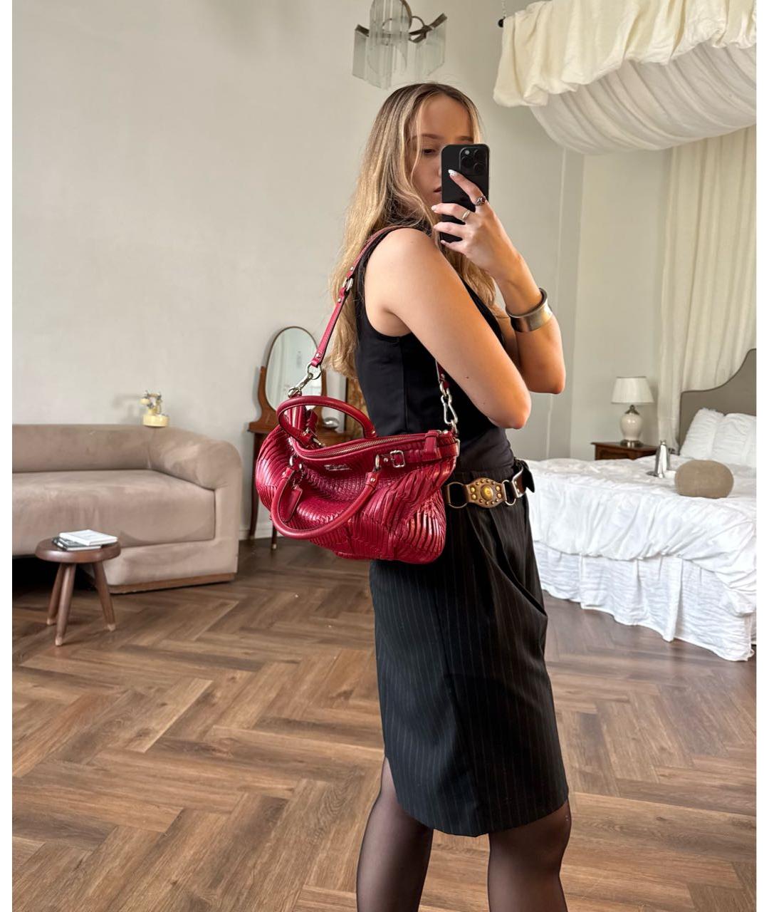 COACH Красная кожаная сумка тоут, фото 8