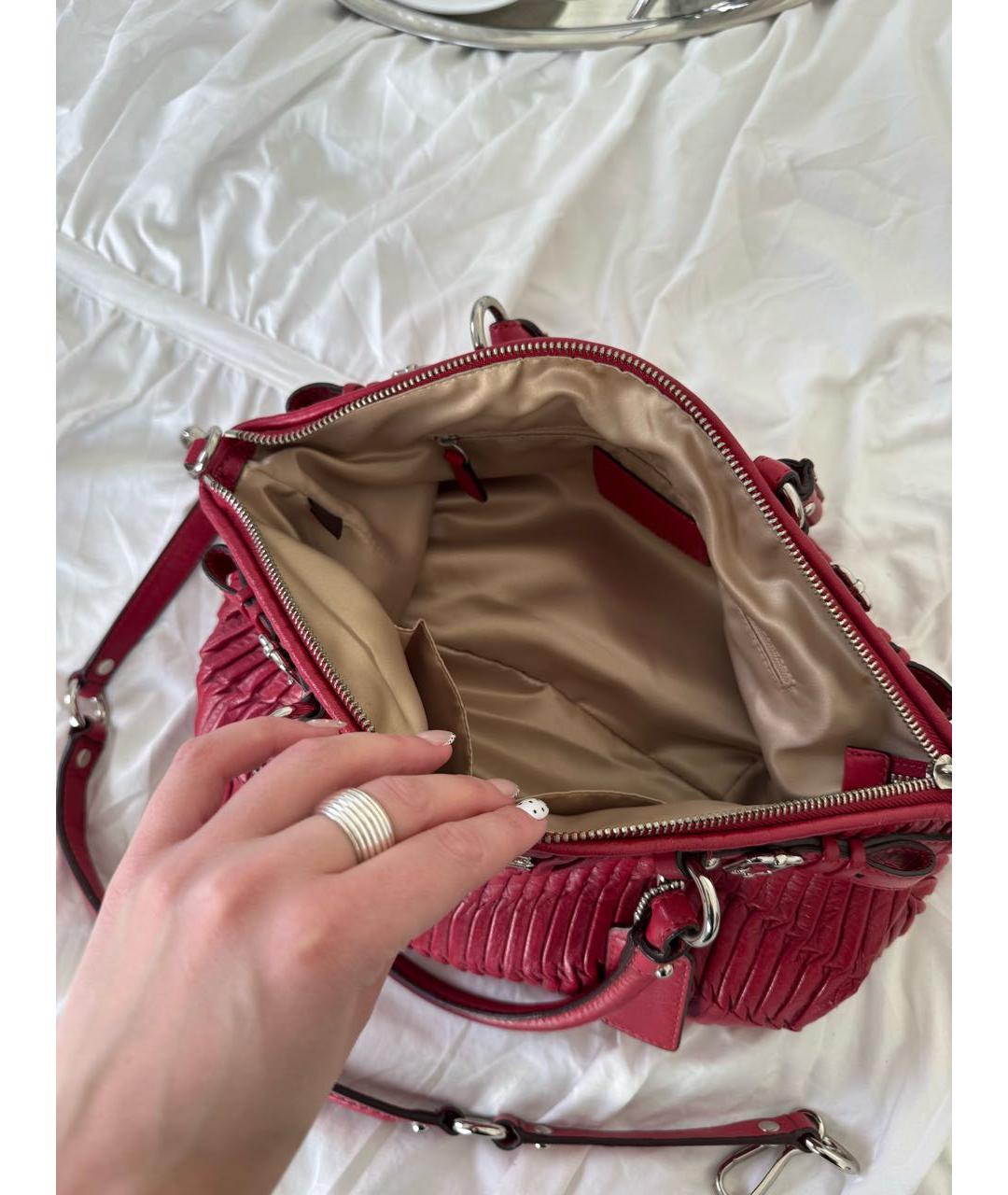 COACH Красная кожаная сумка тоут, фото 5