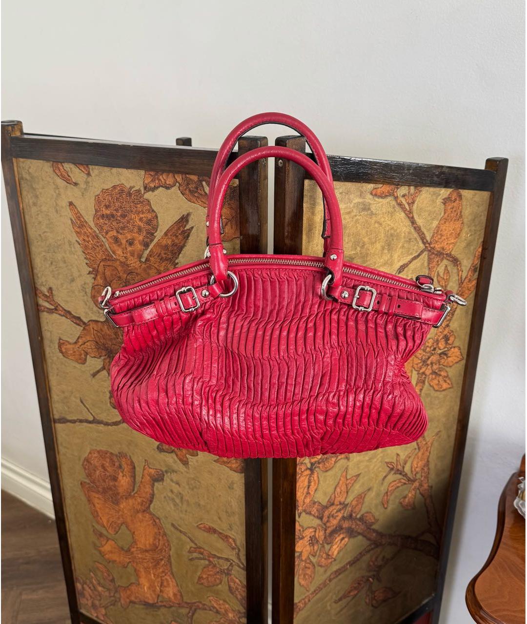 COACH Красная кожаная сумка тоут, фото 3