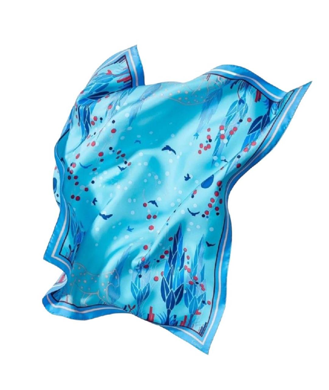 CARTIER Бирюзовый шелковый платок, фото 2