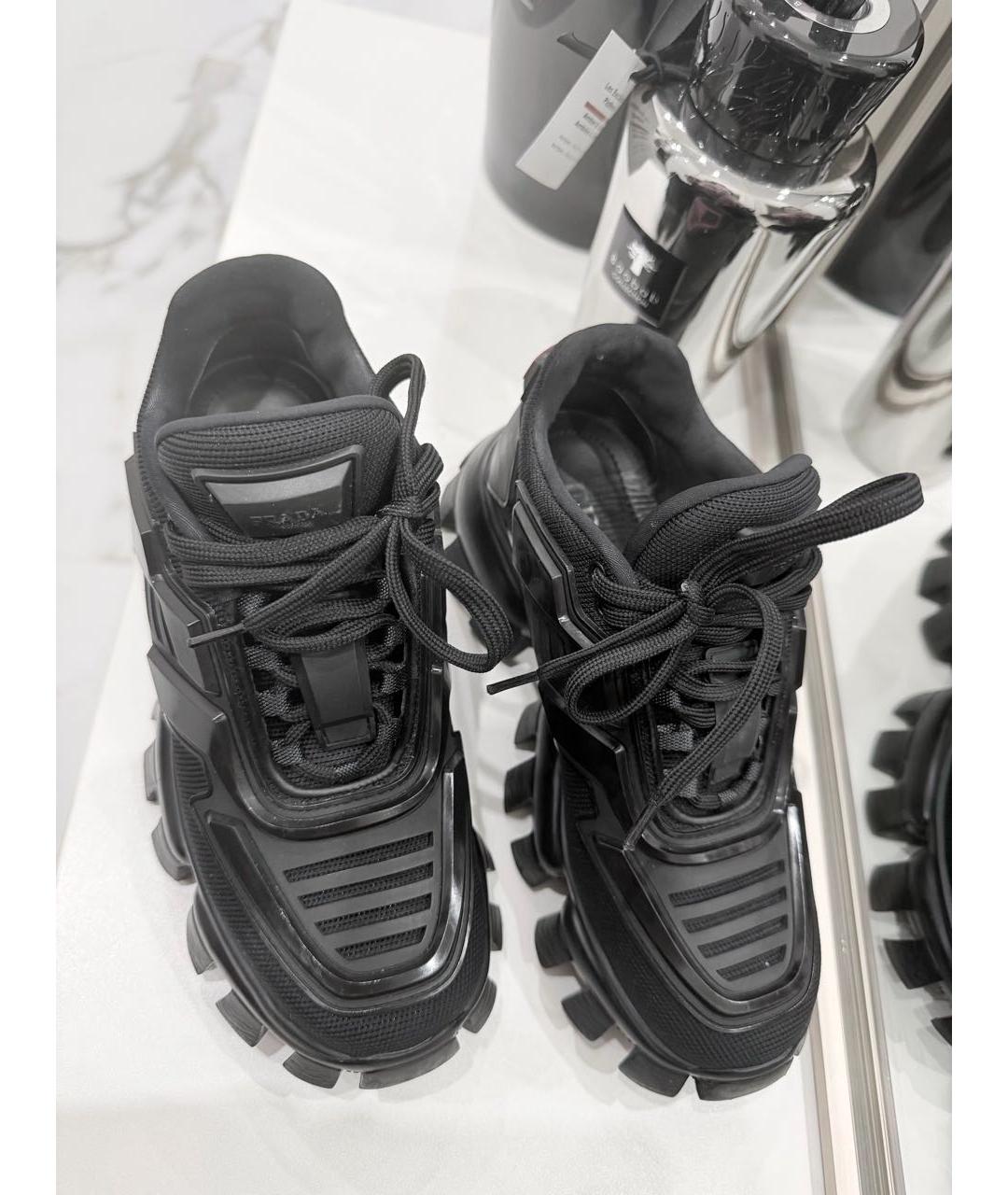 PRADA Черные текстильные кроссовки, фото 2