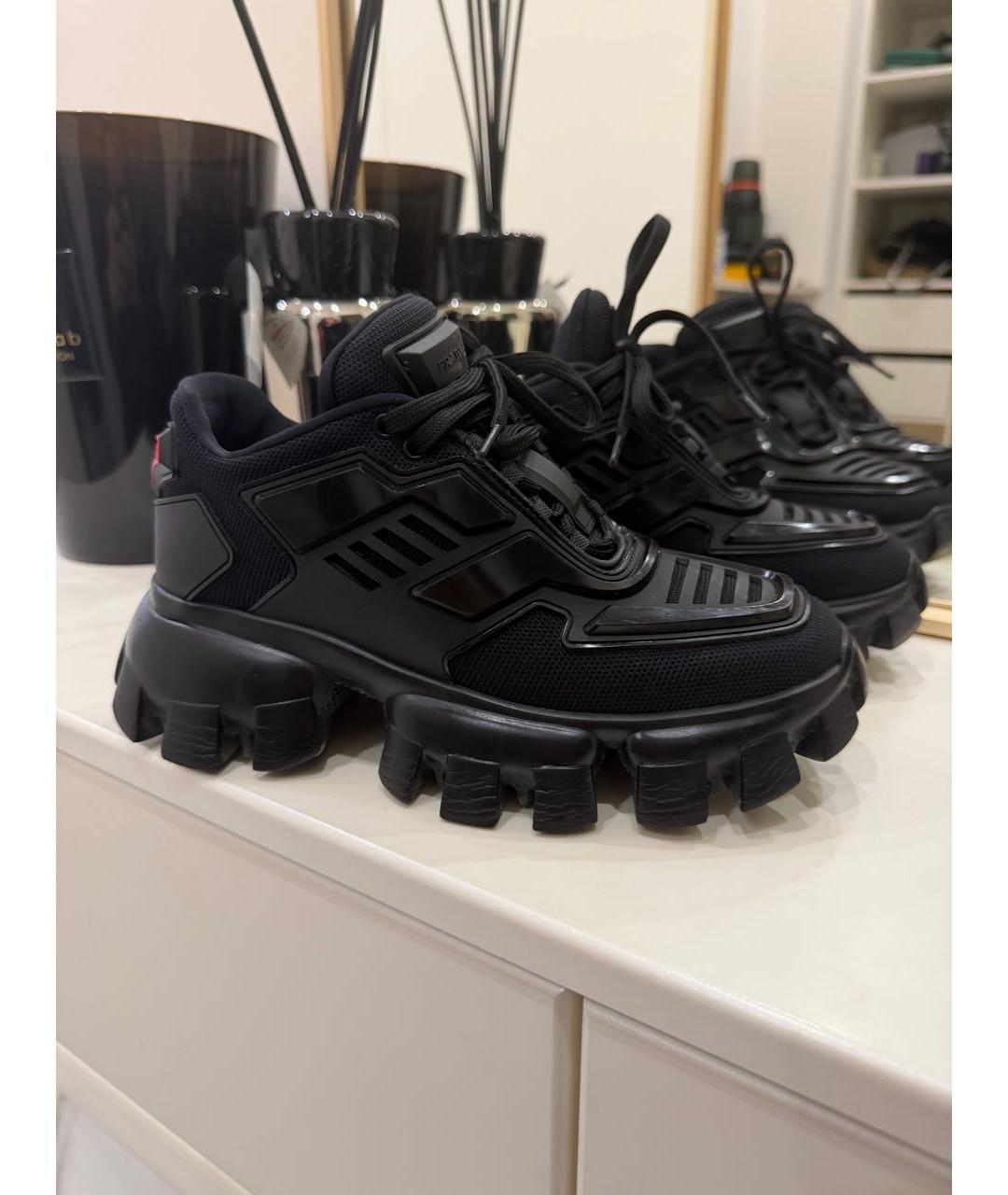 PRADA Черные текстильные кроссовки, фото 4