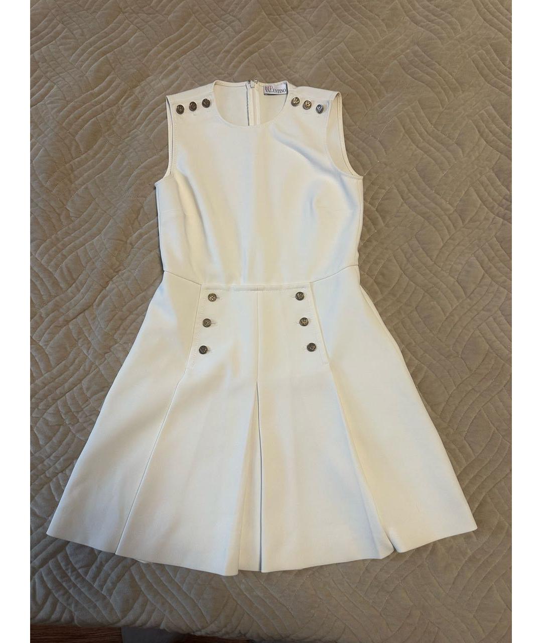 RED VALENTINO Бежевый ацетатный сарафан, фото 5