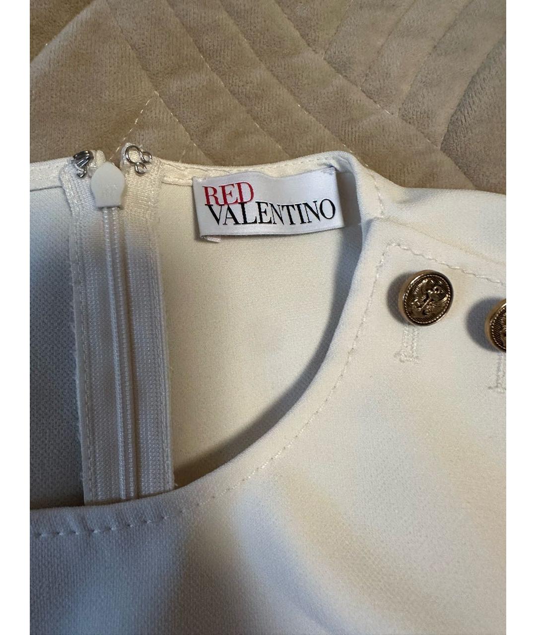 RED VALENTINO Бежевый ацетатный сарафан, фото 3