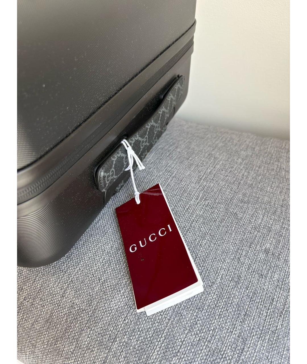 GUCCI Темно-синий кожаный чемодан, фото 5