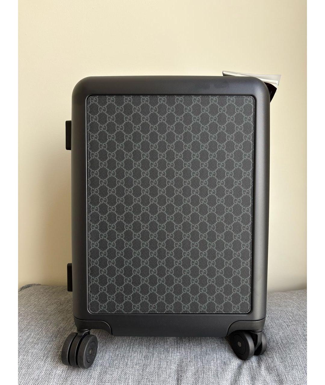 GUCCI Темно-синий кожаный чемодан, фото 6