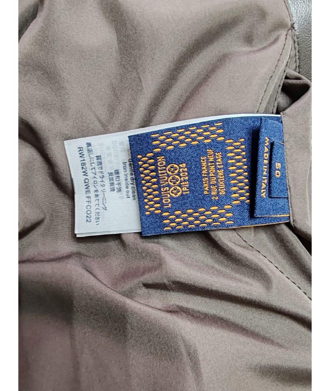 LOUIS VUITTON Коричневая кожаная куртка, фото 4