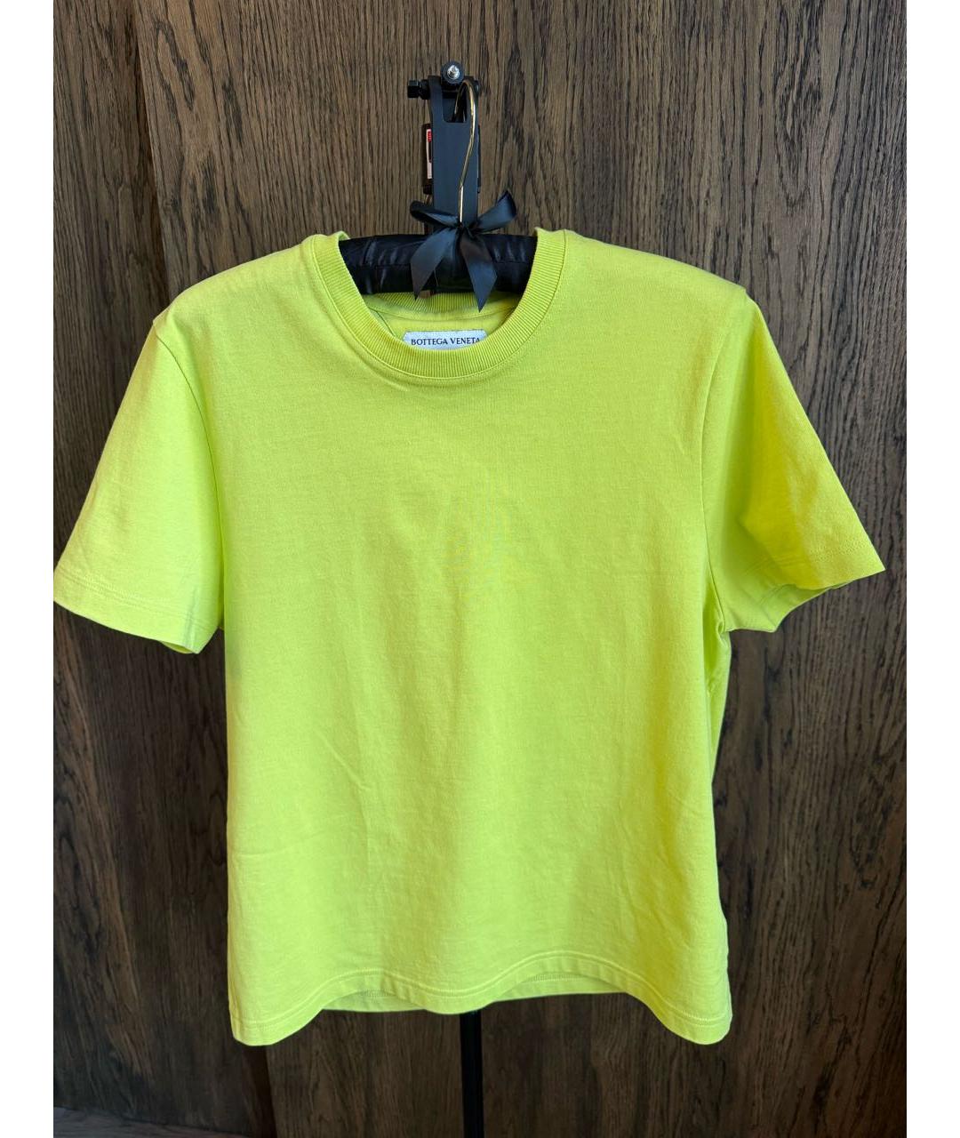 BOTTEGA VENETA Желтая хлопковая футболка, фото 4