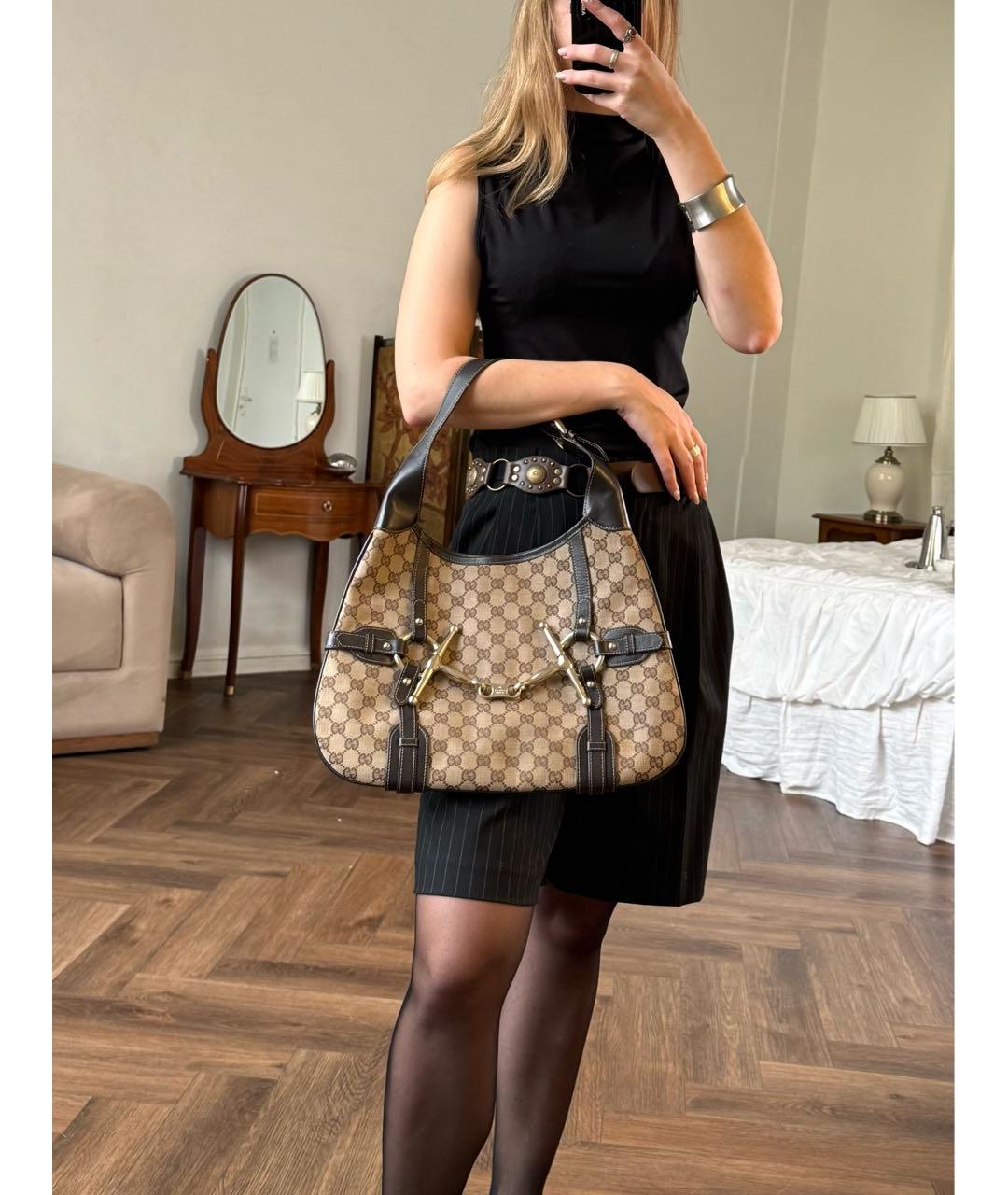 GUCCI Коричневая кожаная сумка тоут, фото 2