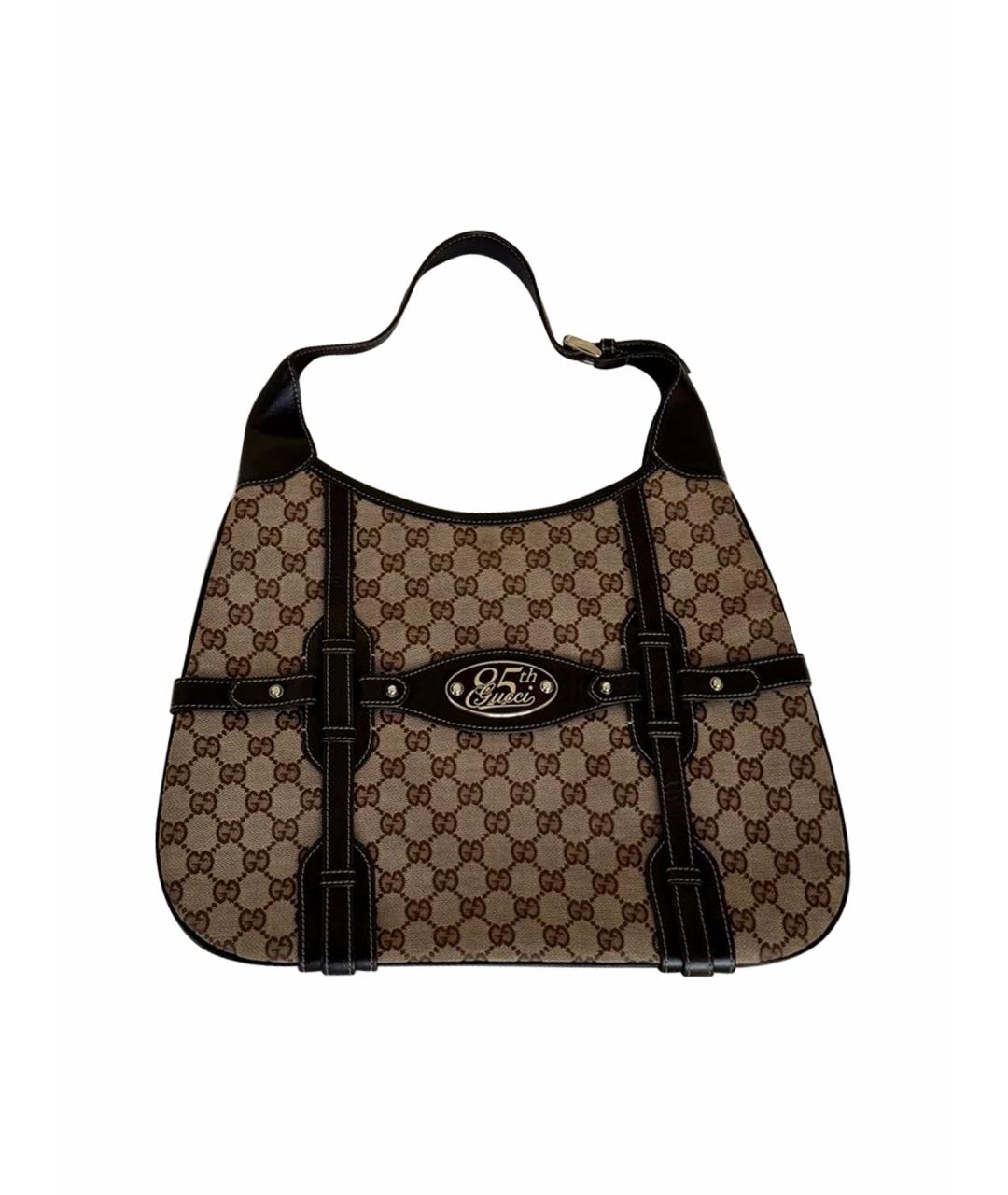 GUCCI Коричневая кожаная сумка тоут, фото 1