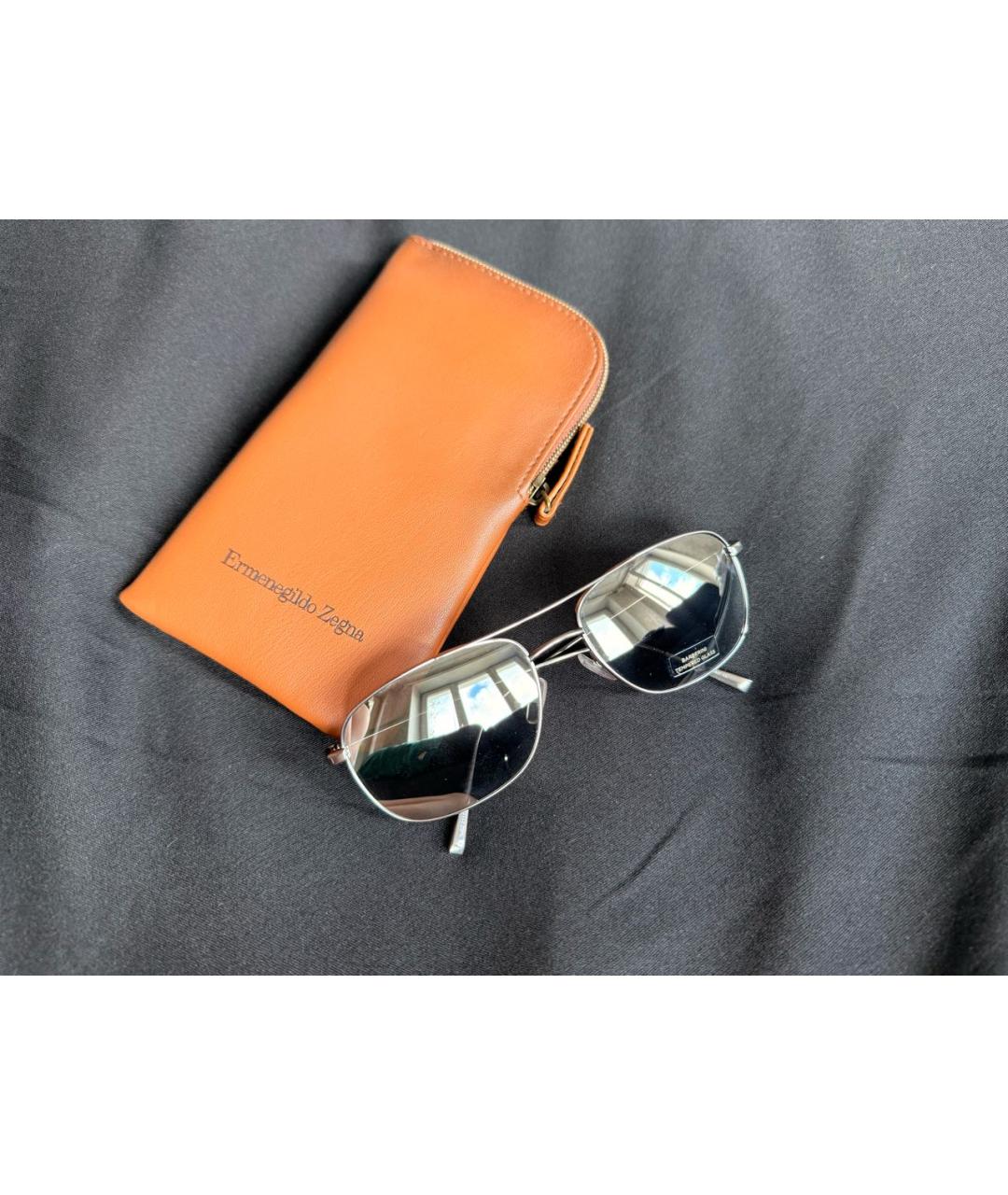 ERMENEGILDO ZEGNA XXX Серебряные металлические солнцезащитные очки, фото 6