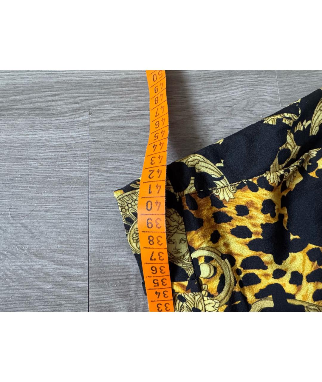 VERSACE Желтая шелковая юбка мини, фото 7