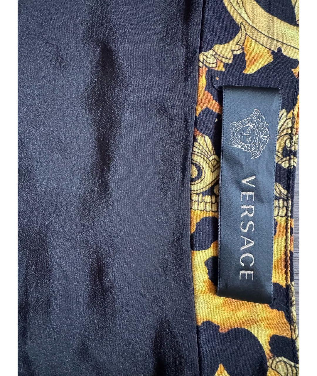 VERSACE Желтая шелковая юбка мини, фото 3