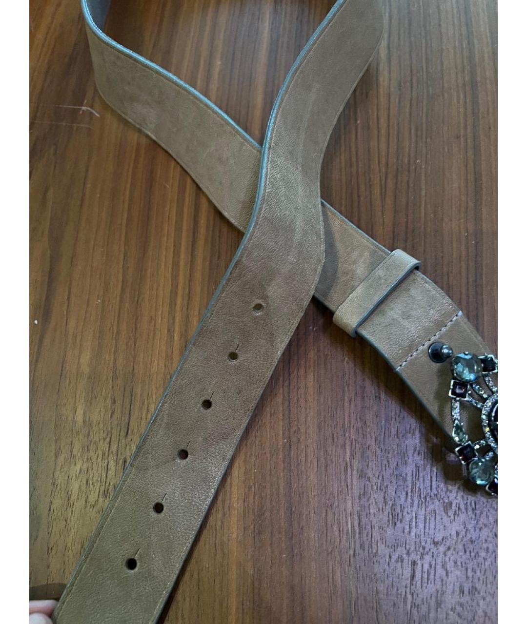 RALPH LAUREN Бежевый кожаный ремень, фото 7