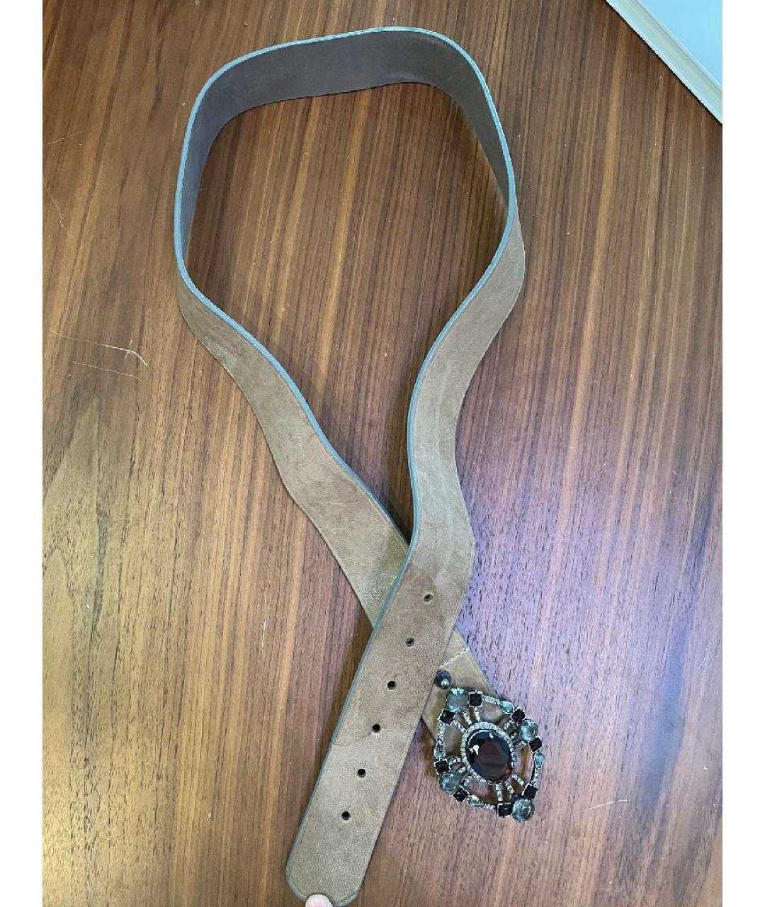 RALPH LAUREN Бежевый кожаный ремень, фото 5