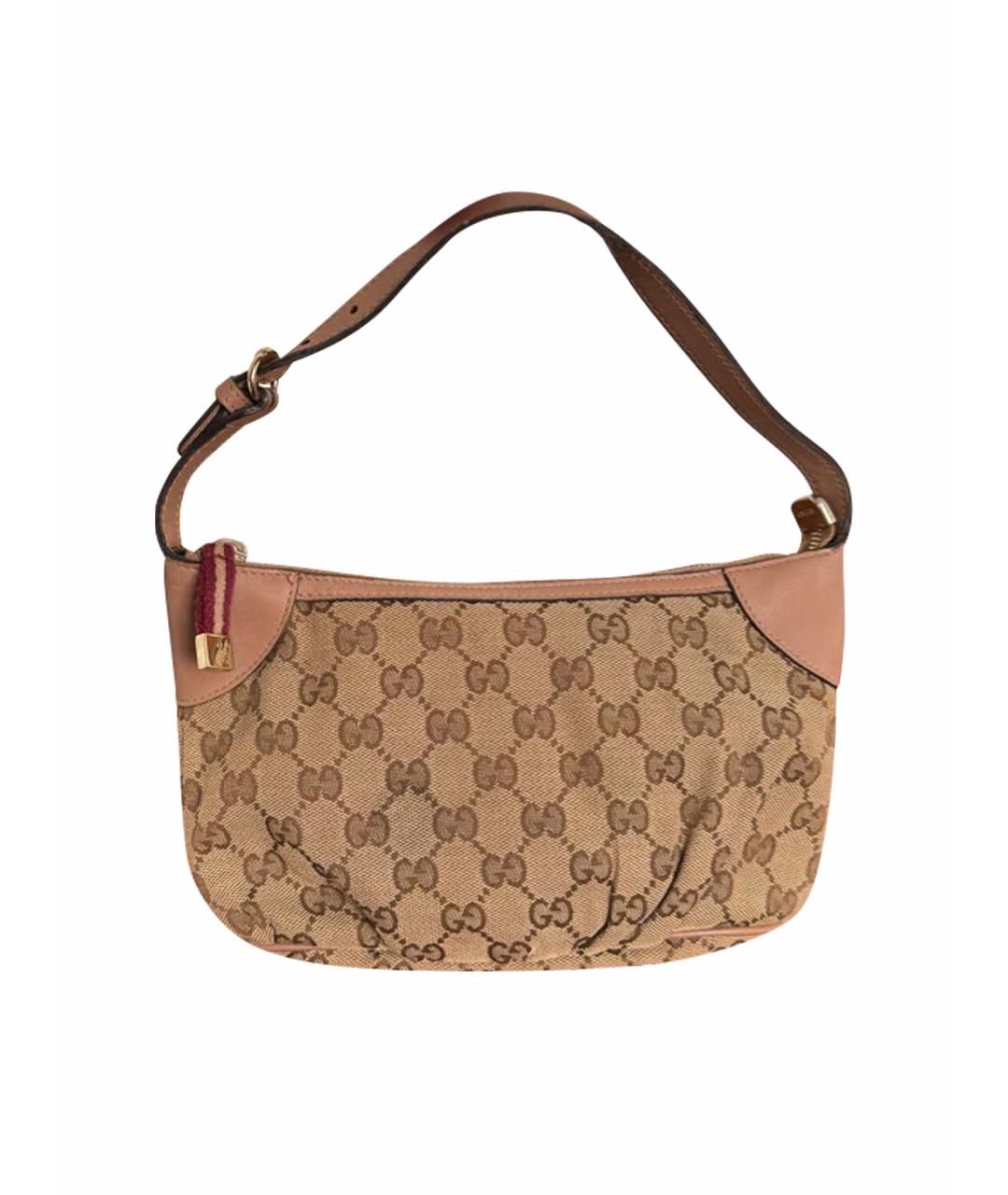 GUCCI Коричневая кожаная сумка с короткими ручками, фото 1