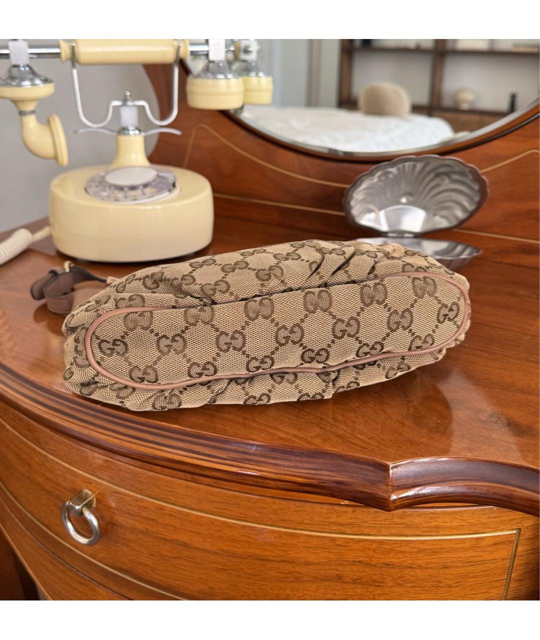 GUCCI Коричневая кожаная сумка с короткими ручками, фото 4