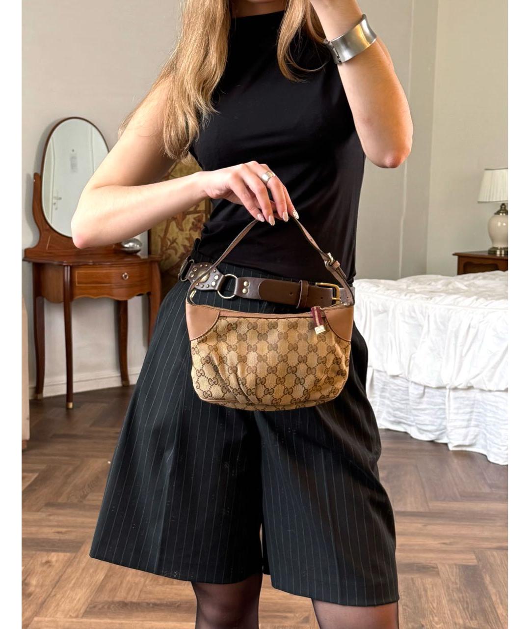 GUCCI Коричневая кожаная сумка с короткими ручками, фото 7