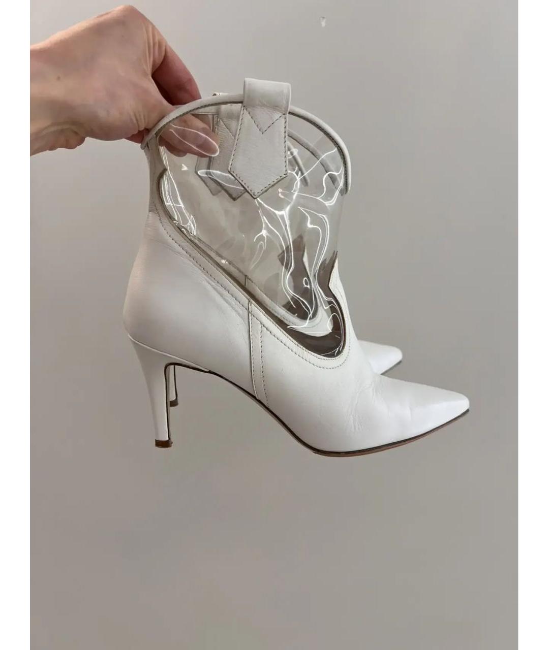 PINKO Белые кожаные ботильоны, фото 9