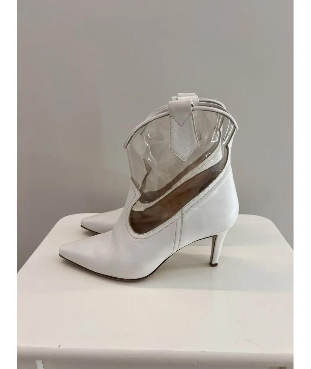 PINKO Белые кожаные ботильоны, фото 5