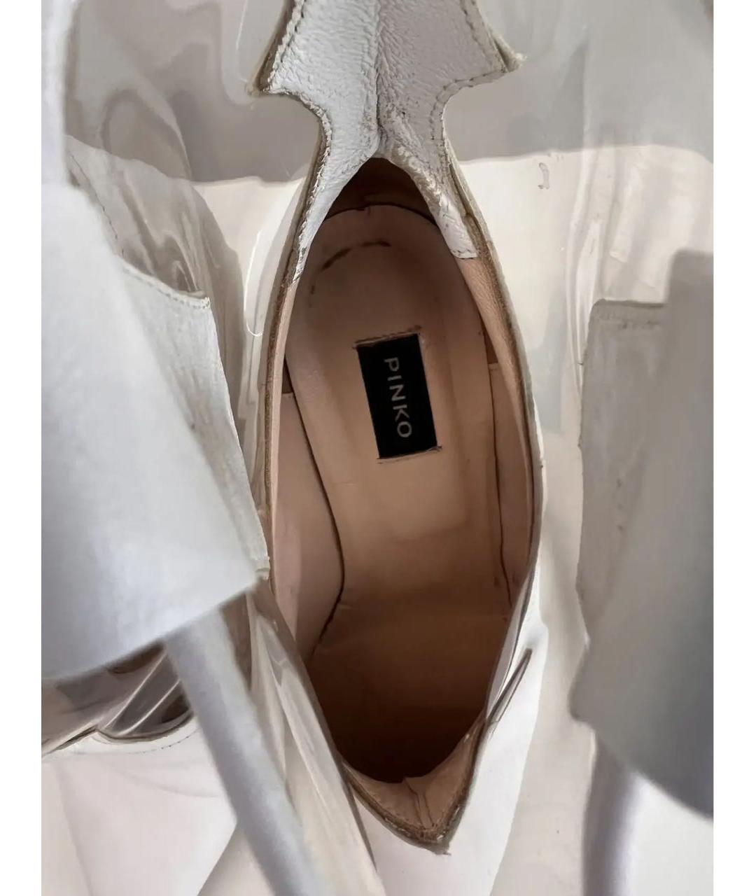 PINKO Белые кожаные ботильоны, фото 7