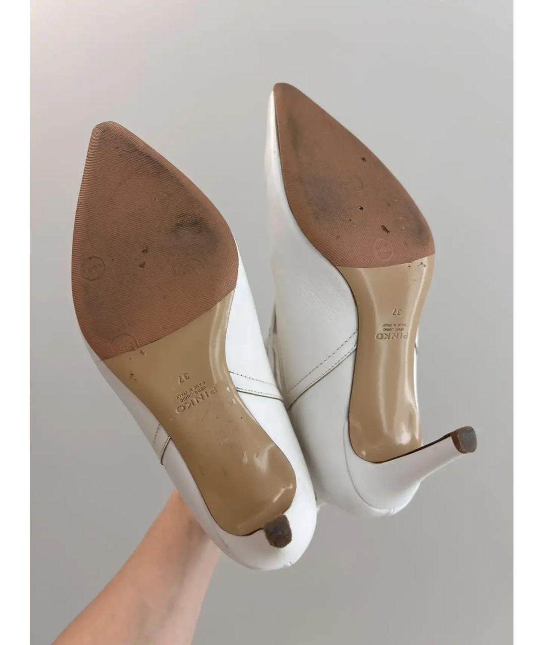 PINKO Белые кожаные ботильоны, фото 8