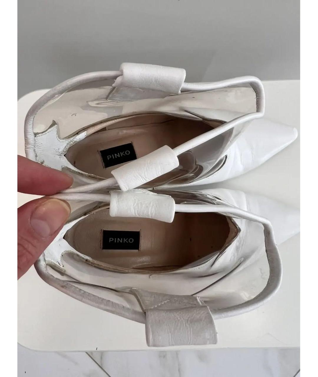 PINKO Белые кожаные ботильоны, фото 3