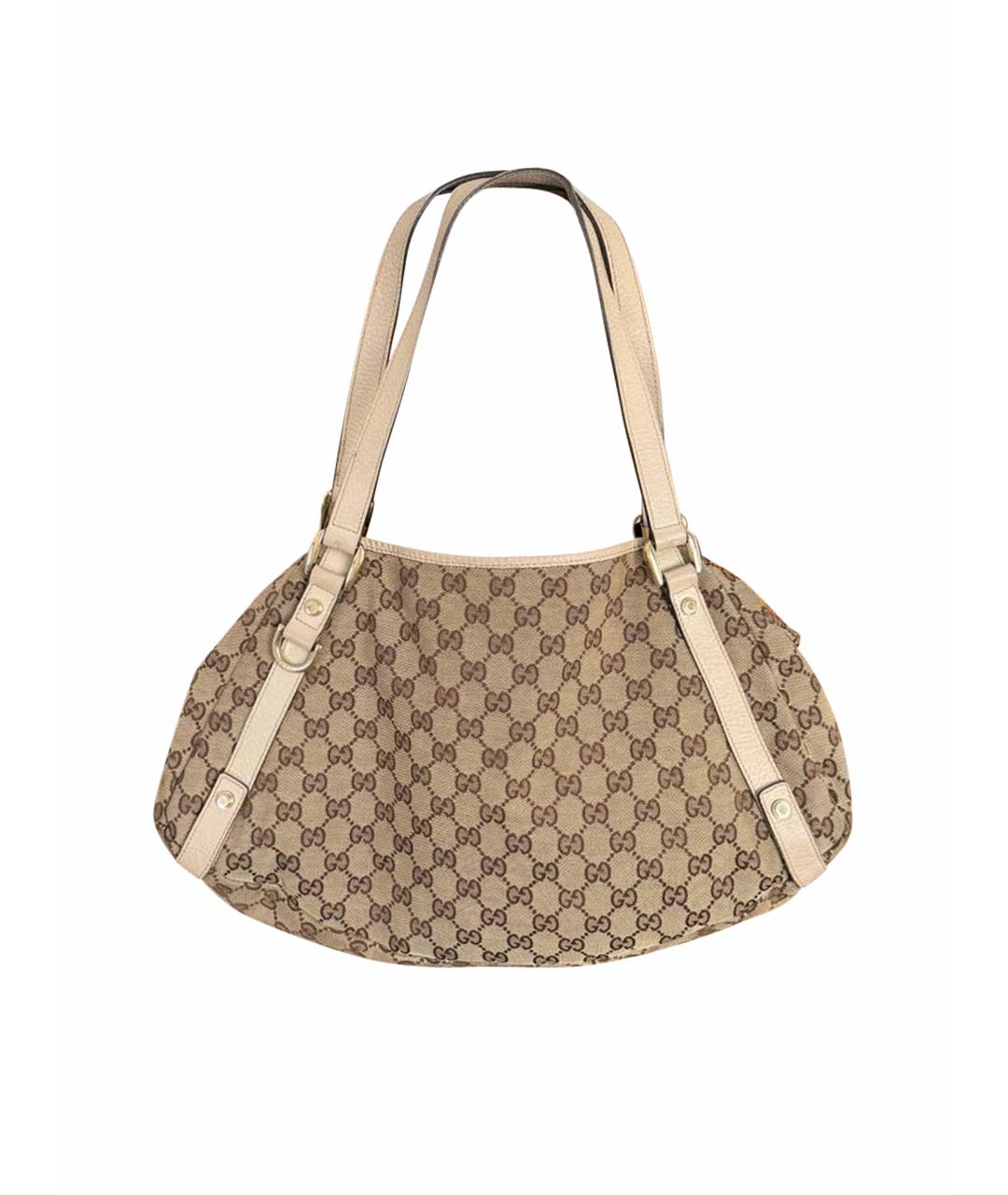 GUCCI Бежевая кожаная сумка тоут, фото 1