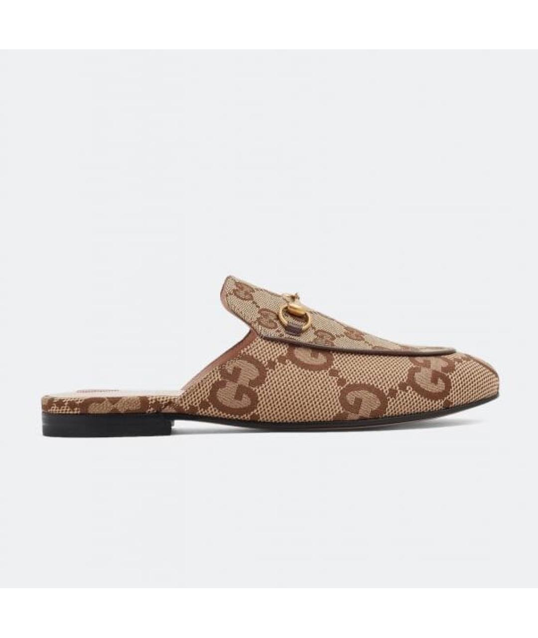 GUCCI Бежевые текстильные мюли, фото 9