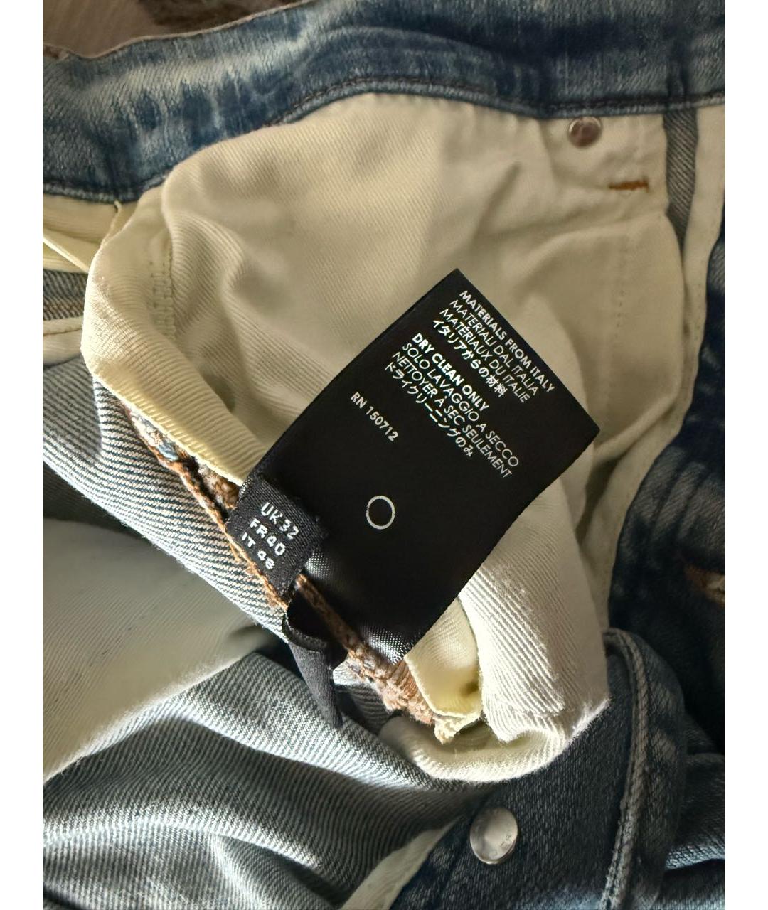 AMIRI Голубые хлопко-эластановые джинсы скинни, фото 6