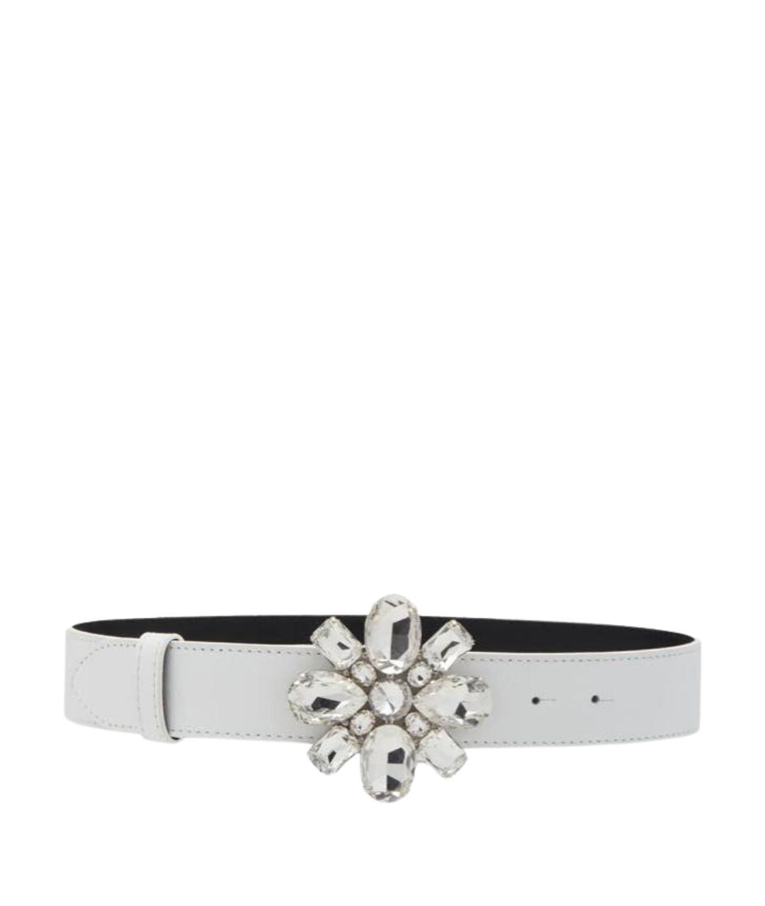 ALESSANDRA RICH Белый кожаный ремень, фото 1