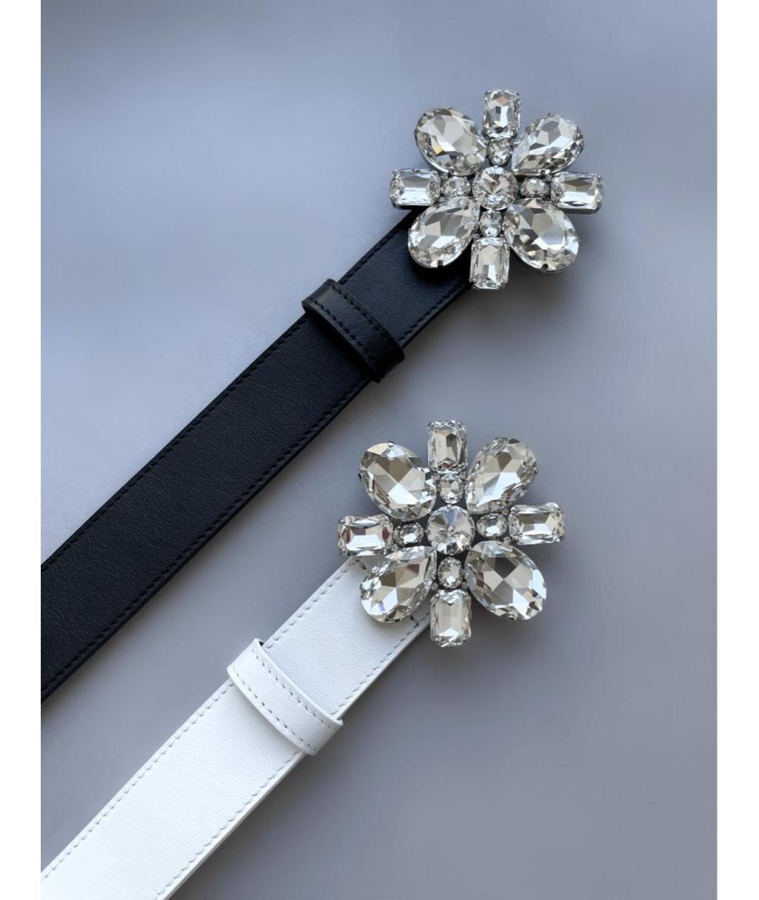 ALESSANDRA RICH Белый кожаный ремень, фото 3