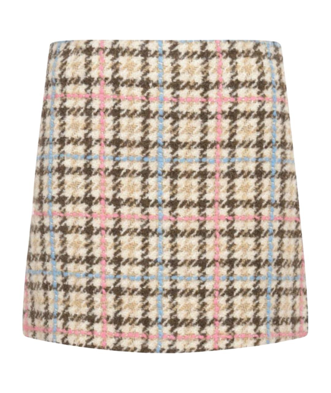 MSGM Мульти шерстяная юбка мини, фото 1