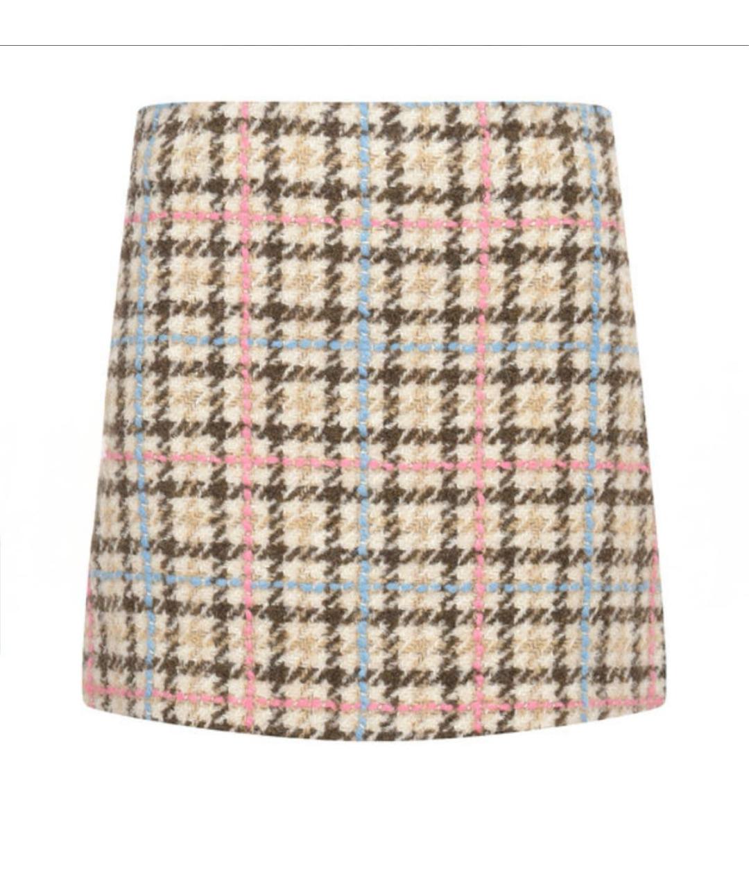 MSGM Мульти шерстяная юбка мини, фото 4