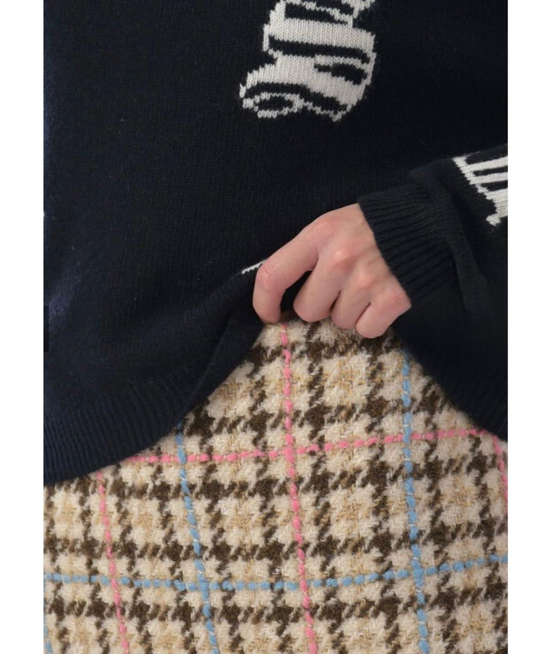 MSGM Мульти шерстяная юбка мини, фото 3